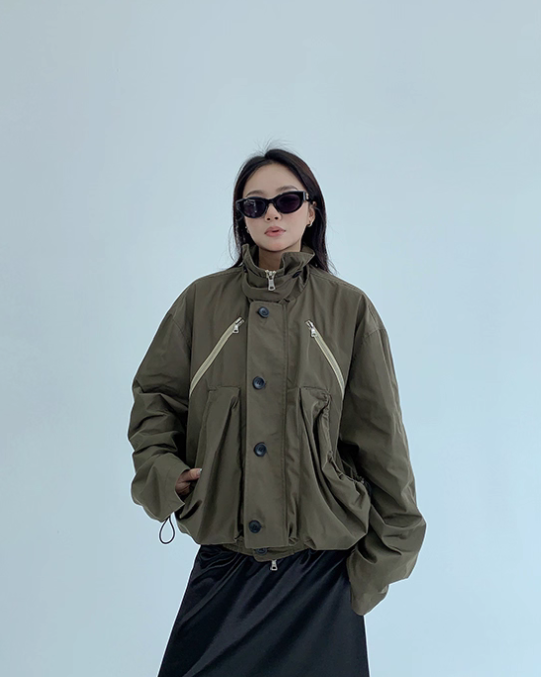 Stand Collar Balloon Sleeve Jacket YLS0921