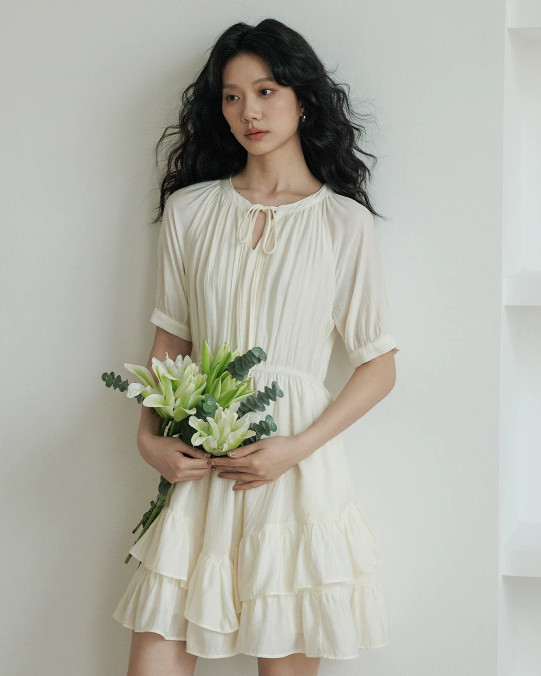 V-Neck Tiered Mini Dress VAS0201