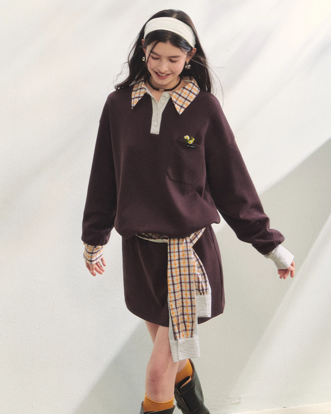 Paid Collar Polo Knit / Mini Skirt ASG0072