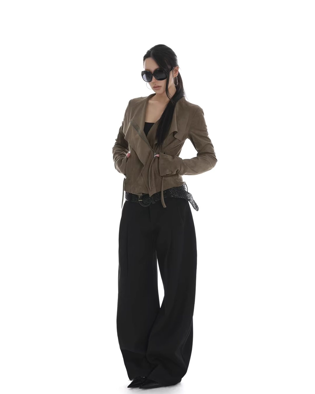 Suede Slim Short Jacket IMX0002