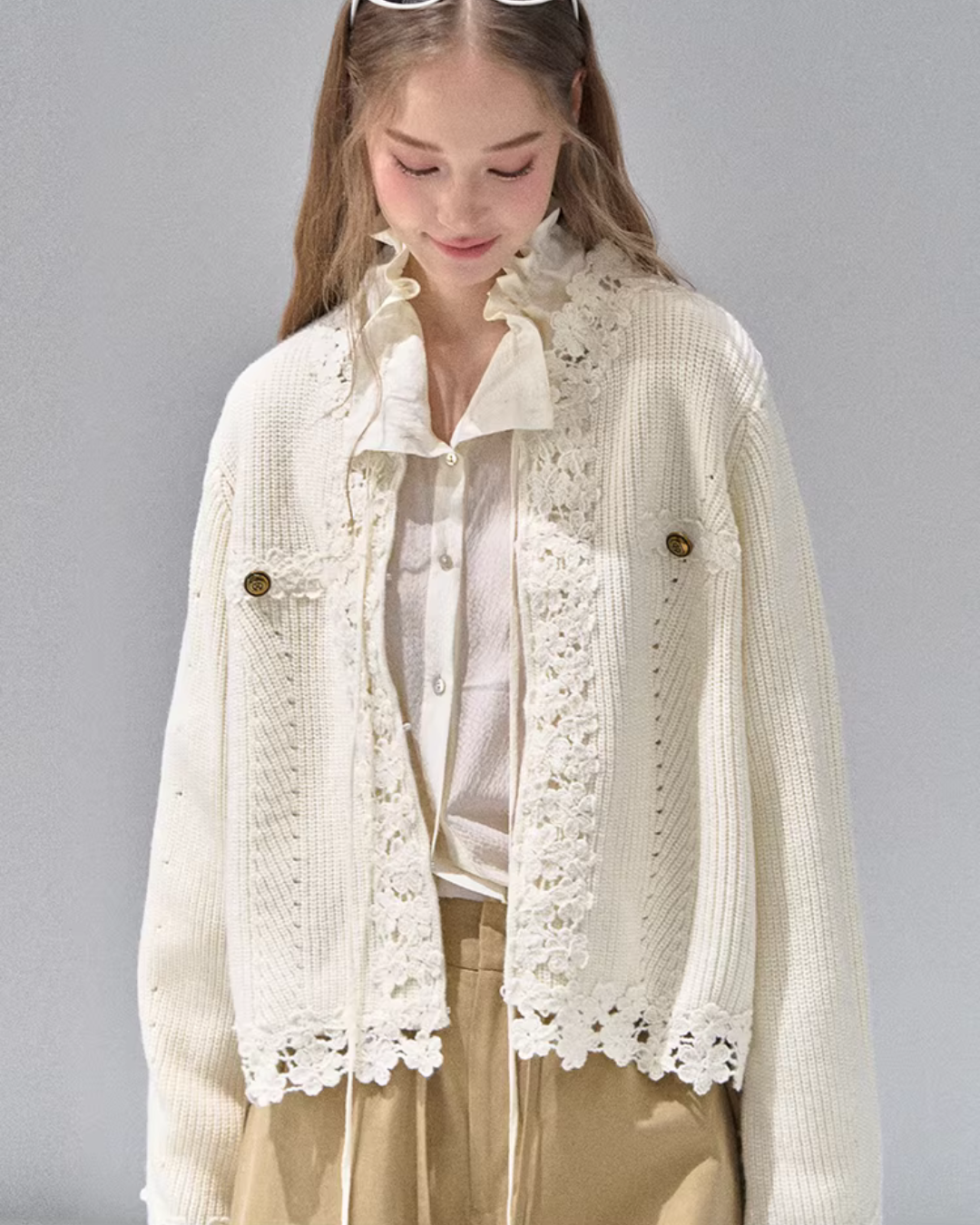 Flower Lace Knit Cardigan RCR0009