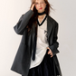V-Neck Side Line Long Sleeve Top / Flare skirt ASG0007