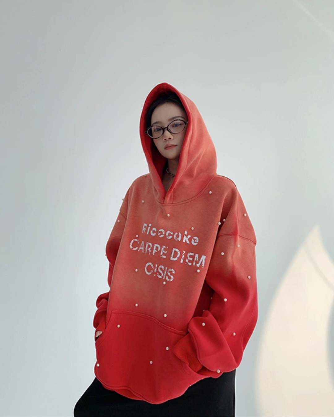 Gradient Studded Sweatshirt Hoodie YLS0987