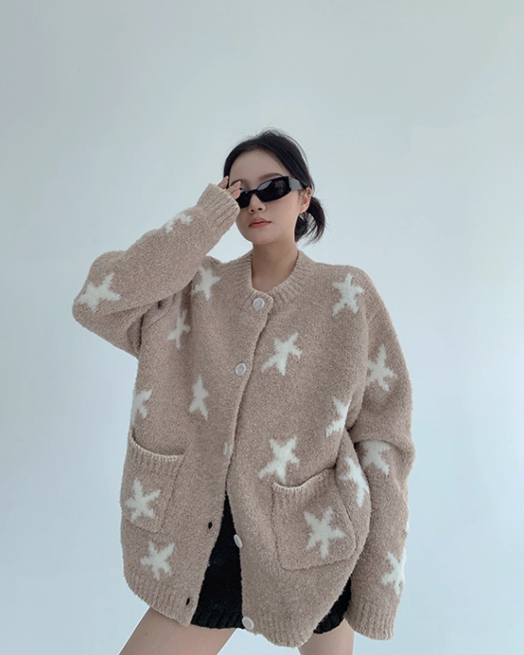 Star Patterned Knit Cardigan YLS1002