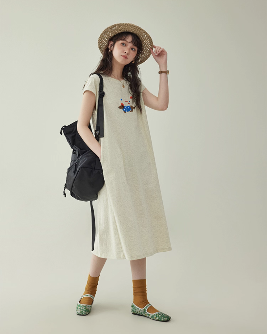 French Sleeve T-Shirt Dress AMU0035