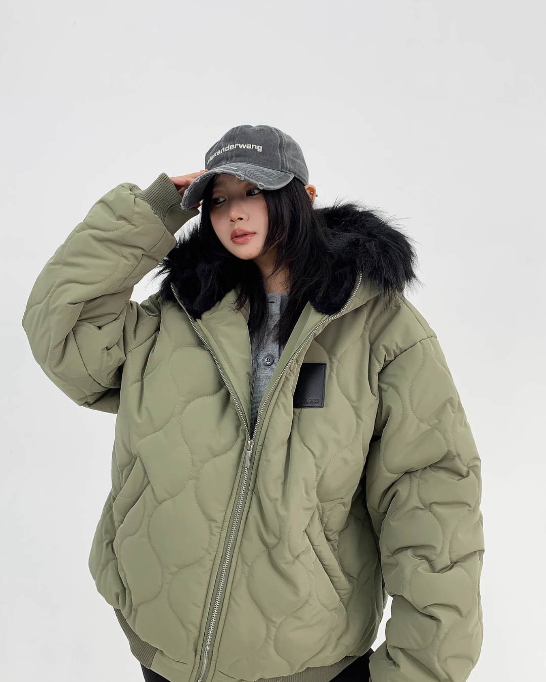 Wave Quilted Fur Jacket YLS0704