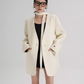 Collarless Wool Coat with Choker SRS0393