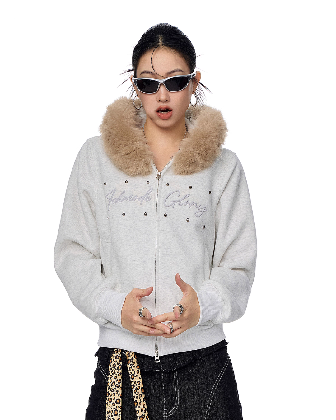 Fur Hood Zip Hoodie ICM0093