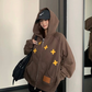 Patch Embroidered Distressed Hoodie  YLS1047