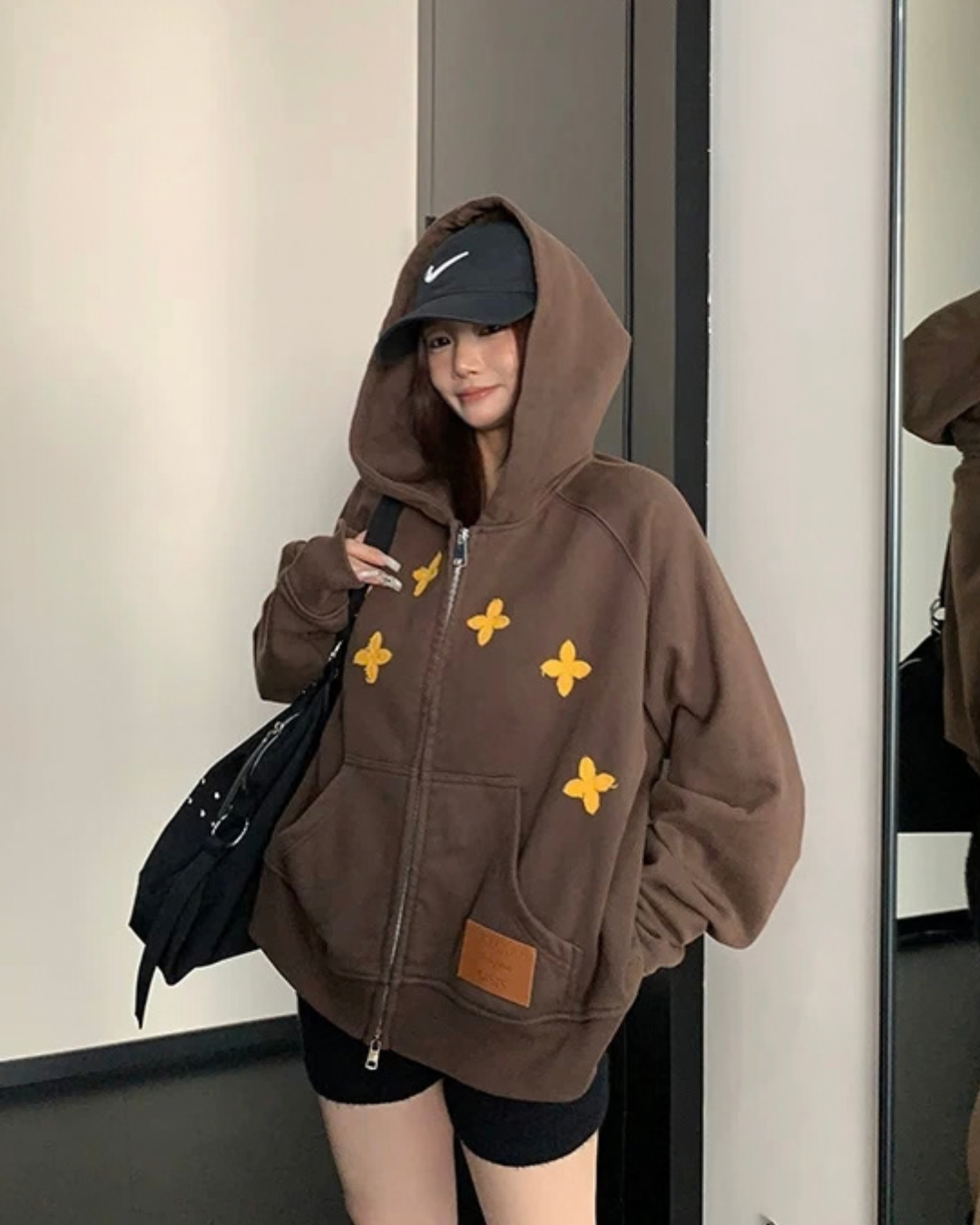 Patch Embroidered Distressed Hoodie  YLS1047