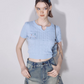 Top Shoulder Slim Short Sleeve T-Shirt ZZF0177