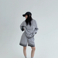 Gradient Loose Long Sleeve Top / Half Pants YLS0885
