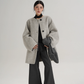 Hood Scarf Mid Length Wool Coat SRS0358