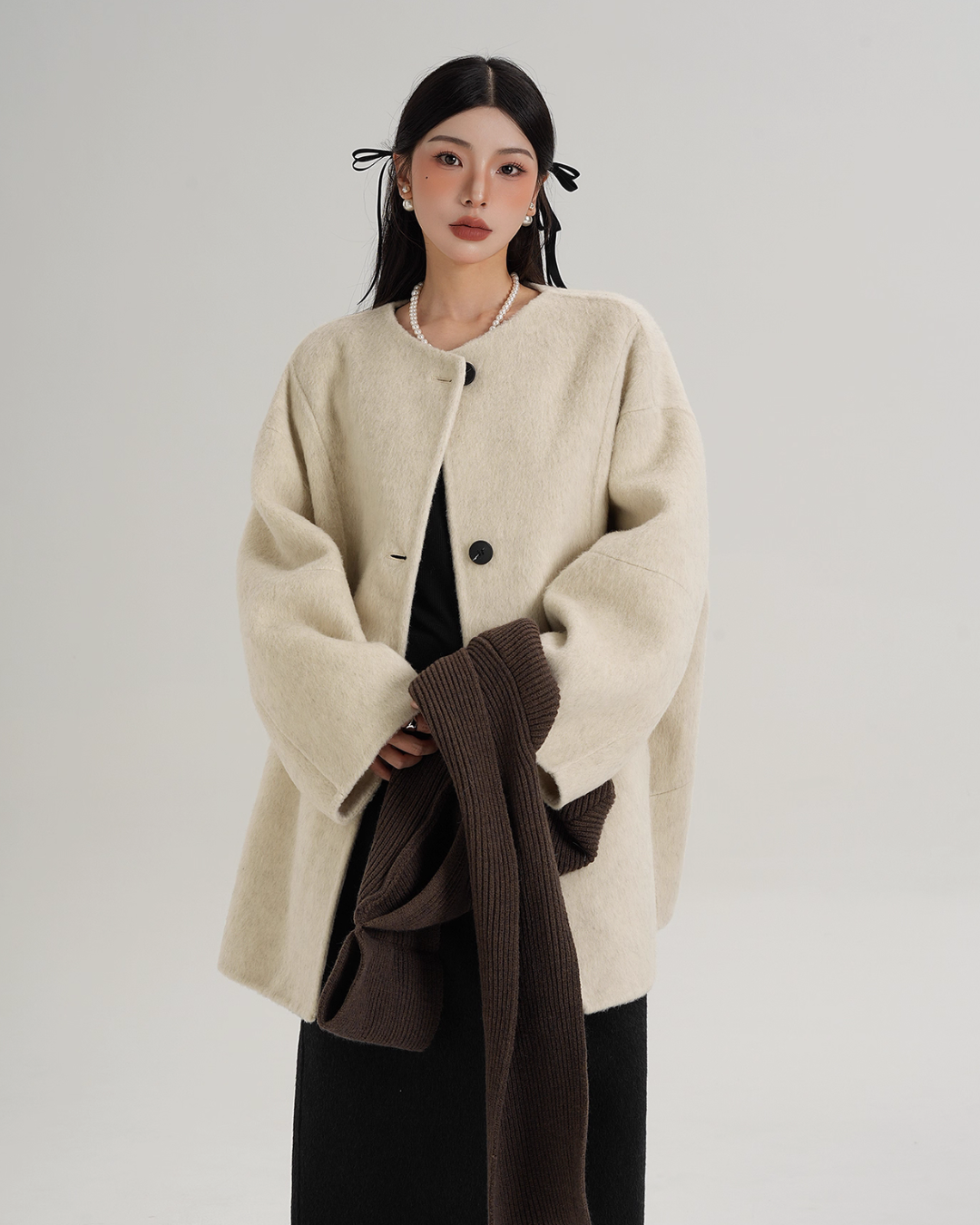 Scarf Design Wool Coat SRS0375
