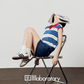 Marine Sleeveless Knit Top / Denim Mini Skirt LLA0505