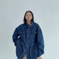 Stand Collar Loose Denim Jacket YLS0980