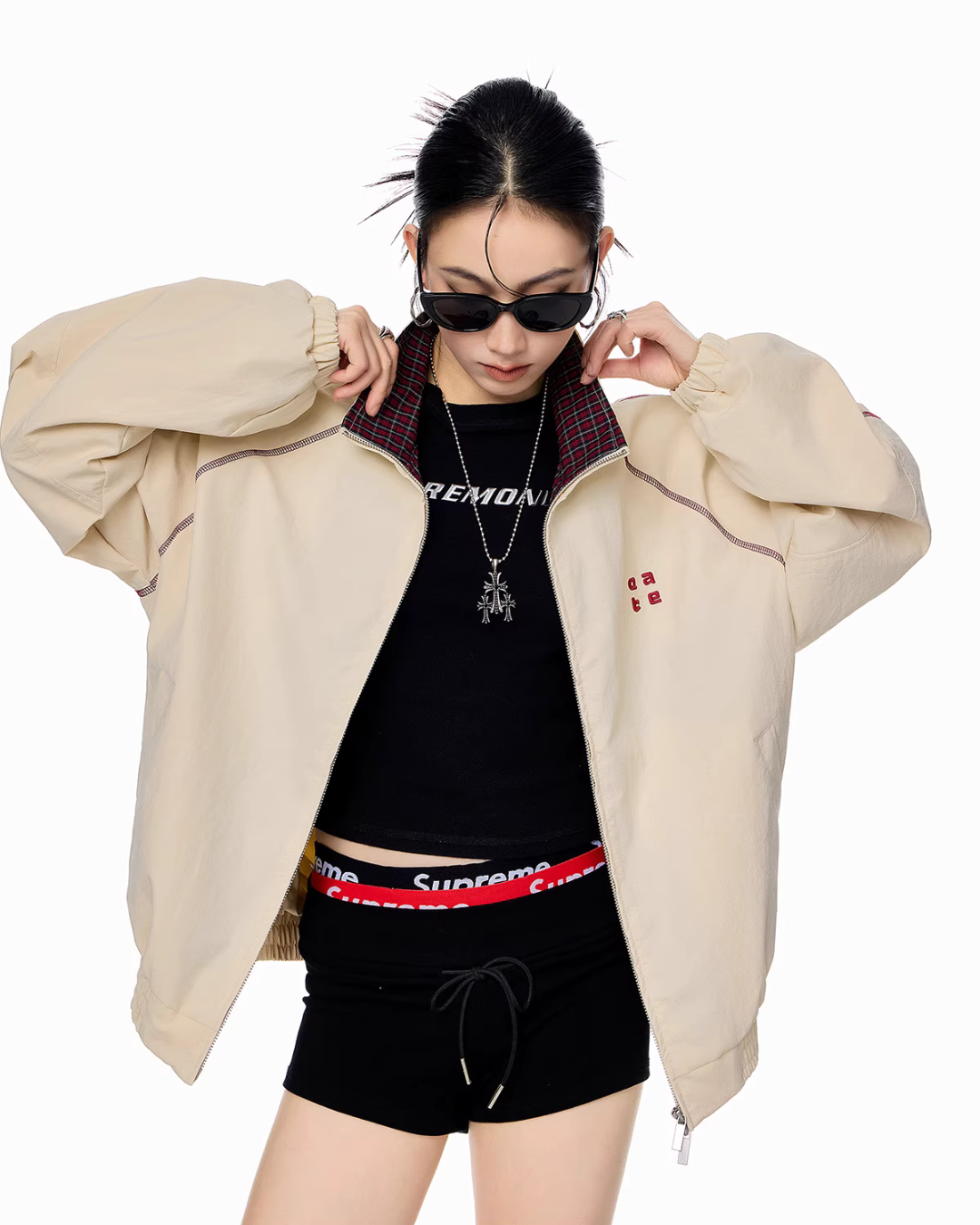 Double Zip Nylon Jacket ICM0086