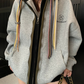 Colorful Drawcord Zip-Up Hoodie YLS1075