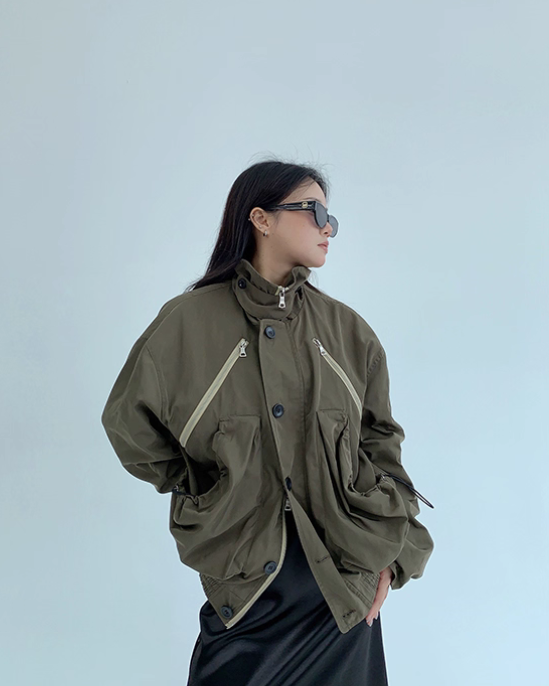 Stand Collar Balloon Sleeve Jacket YLS0921