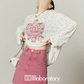 Casual Printed Long-Sleeve T-Shirt / A-line Mini Skirt LLA0664