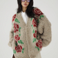 V-Neck Rose Knit Cardigan ACS0216