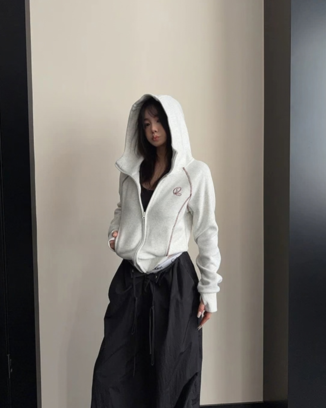 Color-Contrast Stitch Short Jacket YLS1045