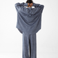 Dark Blue Drape Shirt / Waide Long Pants  ACS0264