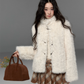 Stand Collar Fluffy Fur Jacket TRK0009