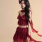 Chiffon Ruffle Tops / Chiffon Skirts LAS0019