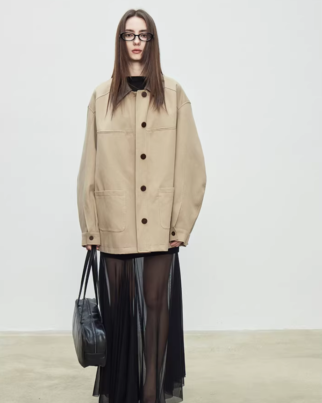 Patchwork Mid-Length Trench Coat TEO0008
