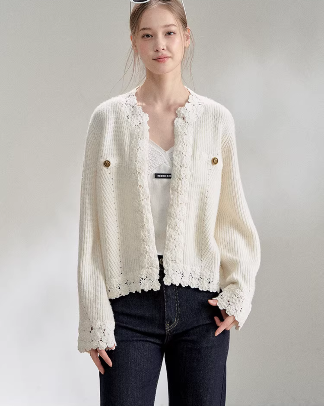 Flower Lace Knit Cardigan RCR0009