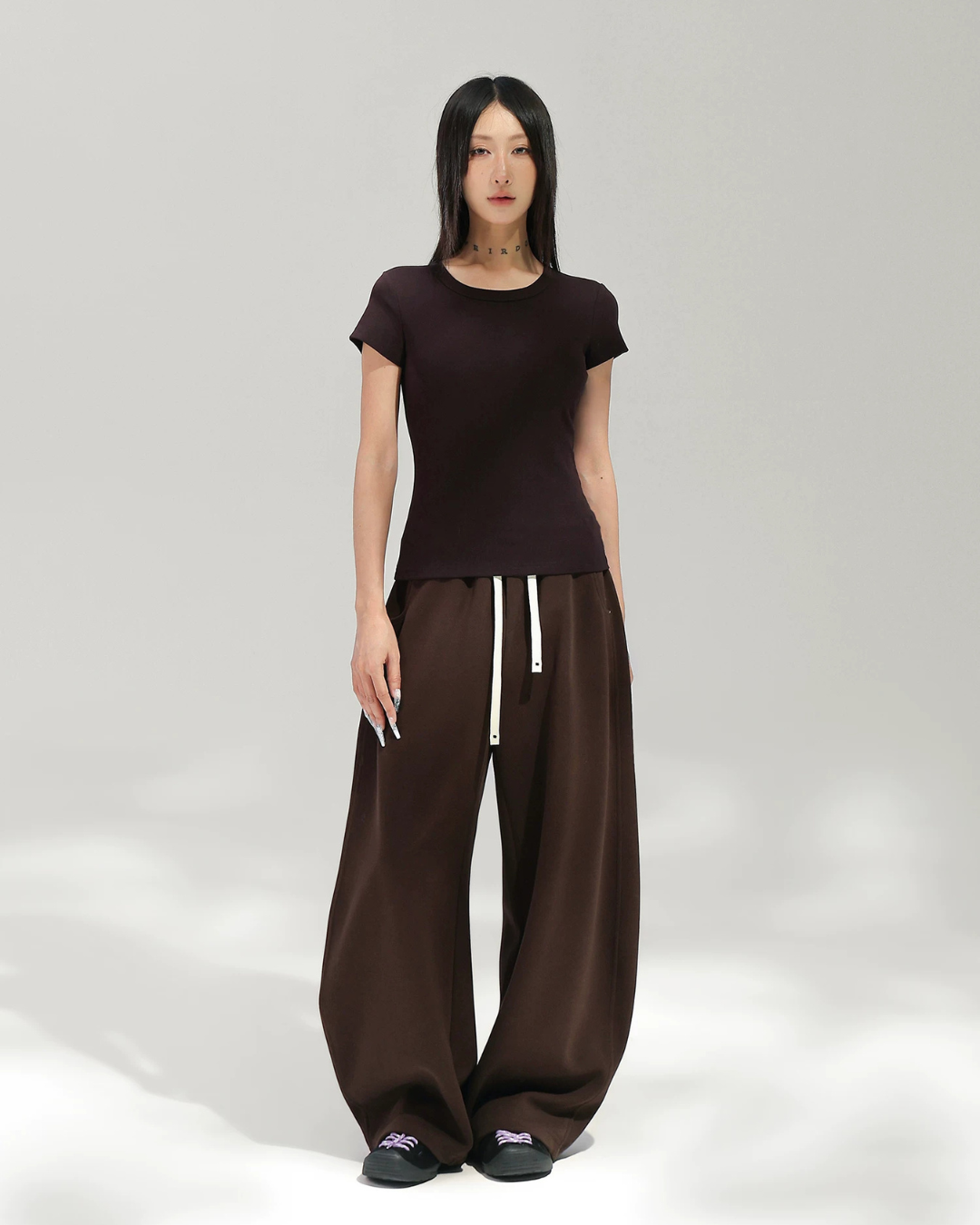 Layered Design Wide Sweatpants ACS0391