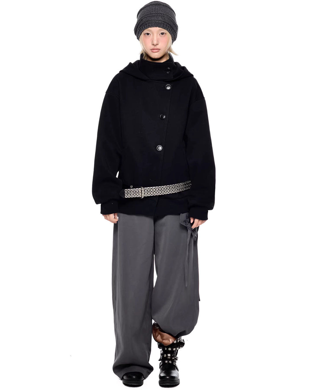 Short Wool Hooded Coat EZK0102