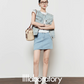 Light Blue Round Neck Denim Vest LLA0451