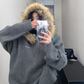 Fur Hood Knit Hoodie YLS0979