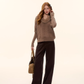 Fur Collar Cable Knit Top ASG0077