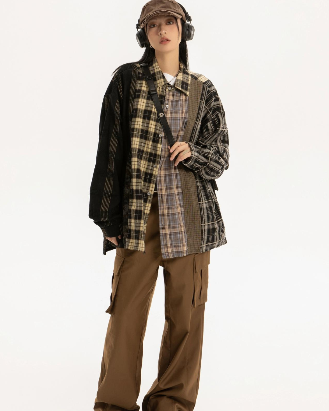 Vintage Plaid Big Shirt EZK0018