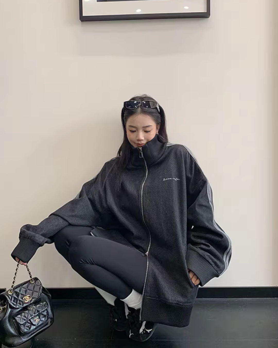 Sideline Denim Track Jacket YLS1017