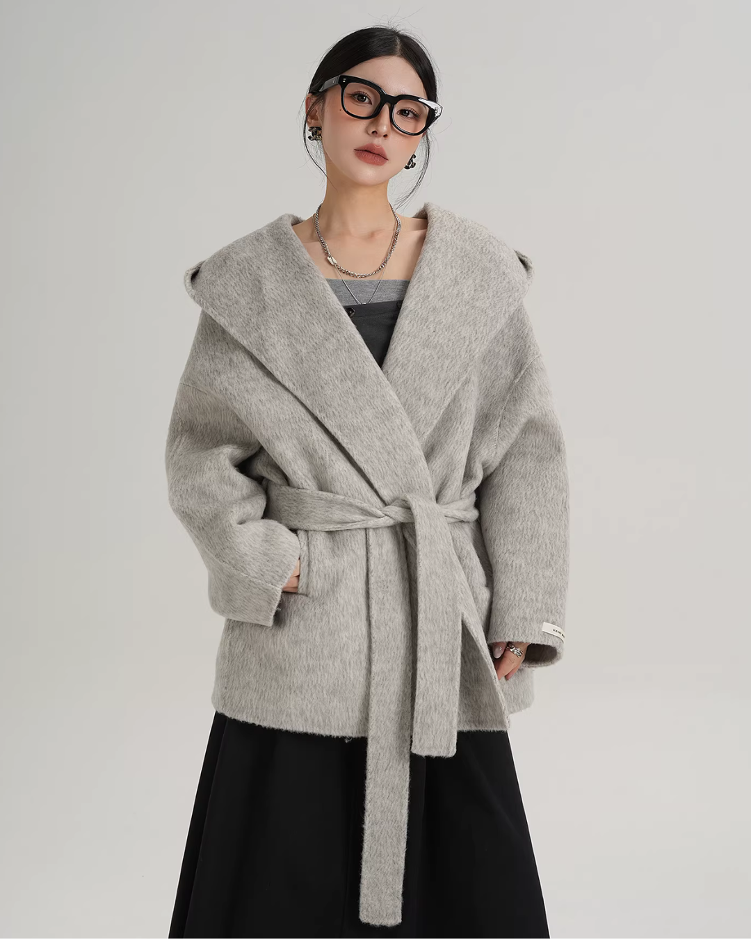 Open Collar Long Coat SRS0414