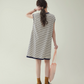 Striped Round Neck T-Shirt Dress AMU0037