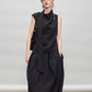 French Ribbon Sleeveless Top / Irregular Tulip Hem Skirt TEO0010