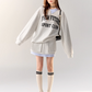 Retro Preppy Collar Sweat Tops / Mini Skirt ASG0009