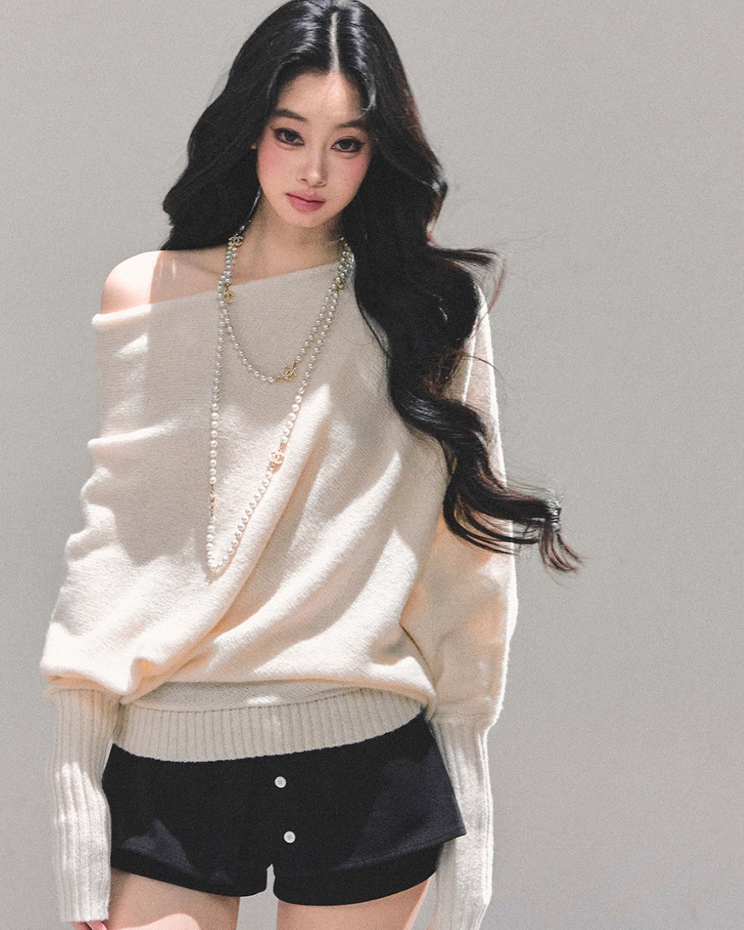Dolman Sleeve Boat Neck Knit LAS0044