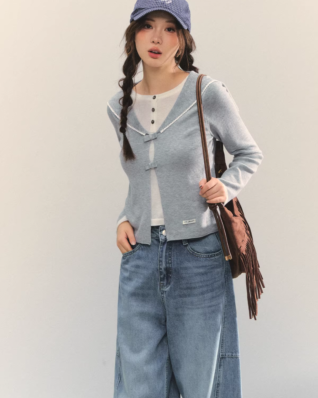 Sailor Collar Layered-Style Top ASG0078