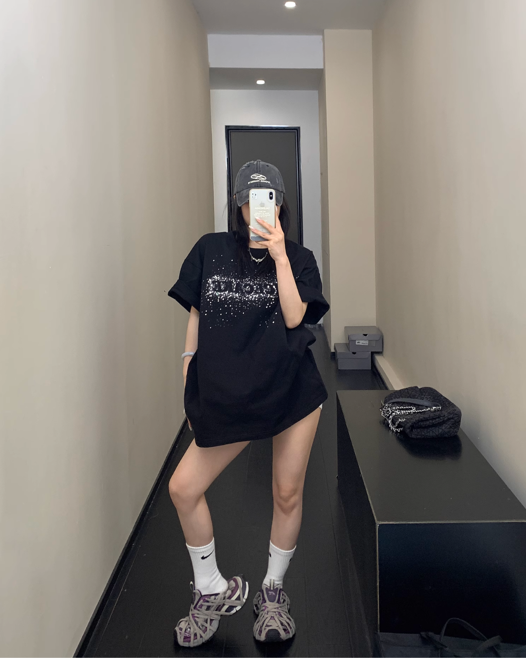Glitter Logo Short Sleeve T-Shirt YLS0840
