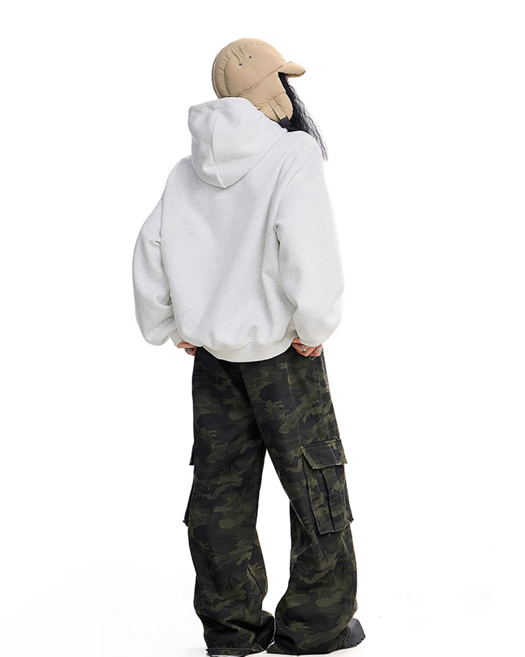 Flower Motif Loose Hoodie ICM0076