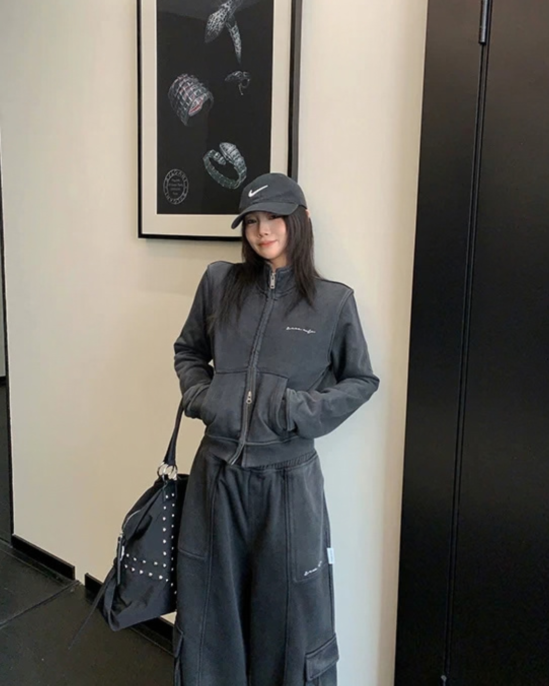 Vintage Double Zipper Jacket / Cargo Track Pants YLS1054