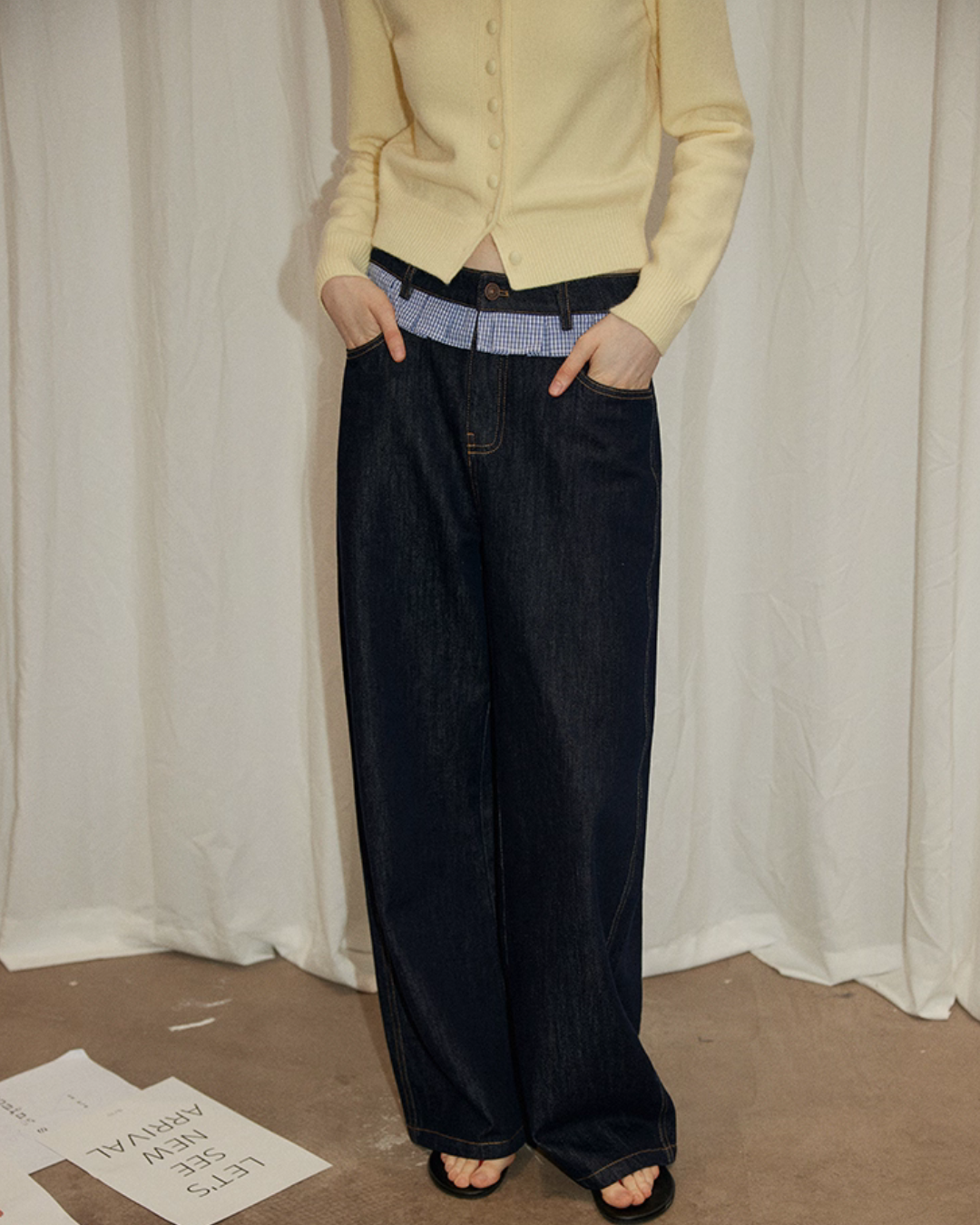 Patchwork High Waist Wide Pants RLZ0008