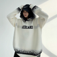 Loose Monotone Knit Hoodie YLS0675