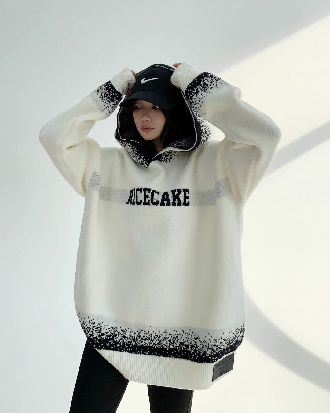 Loose Monotone Knit Hoodie YLS0675